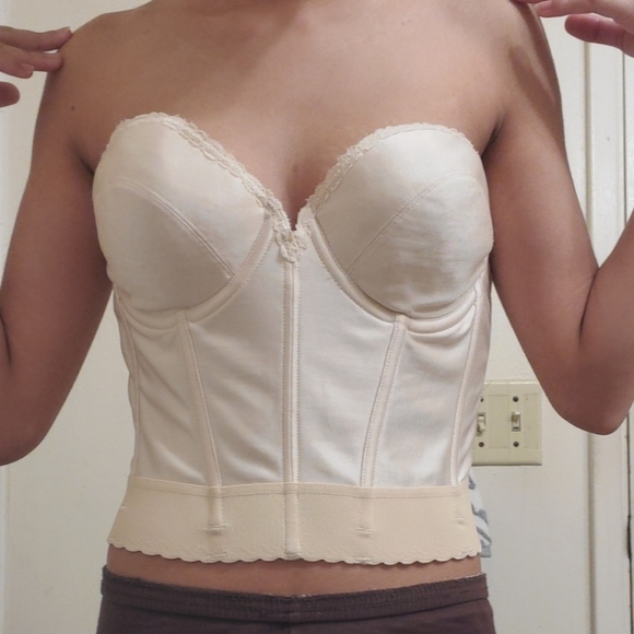 Creme/white corset bustier top - Picture 1 of 3